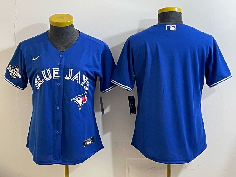 Women 2025 Toronto Blue Jays Blank Blue Game Nike MLB Jersey style 02->women mlb jersey->Women Jersey
